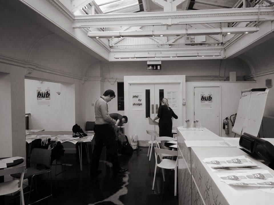 The workshop was held in a mezzanine space above one of the main halls. Different table set-ups allowed the participants to switch between sitting and standing exercises and discussion in both small and large groups.