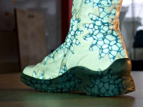 a new material projected on a boot.
